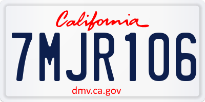 CA license plate 7MJR106