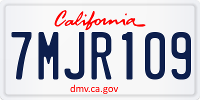 CA license plate 7MJR109