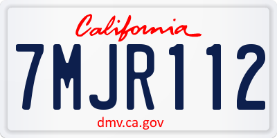 CA license plate 7MJR112