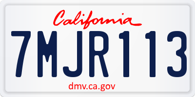 CA license plate 7MJR113