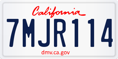 CA license plate 7MJR114