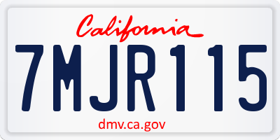 CA license plate 7MJR115