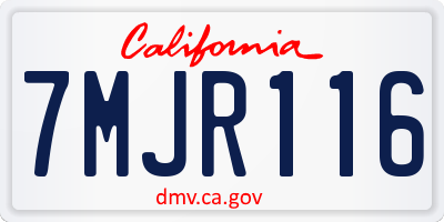 CA license plate 7MJR116