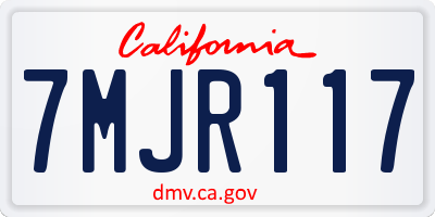 CA license plate 7MJR117