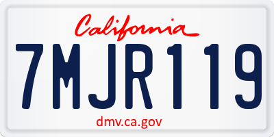 CA license plate 7MJR119