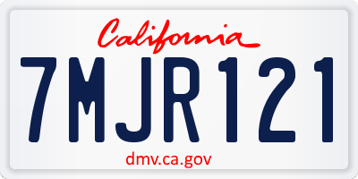 CA license plate 7MJR121