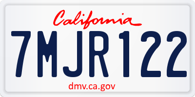 CA license plate 7MJR122