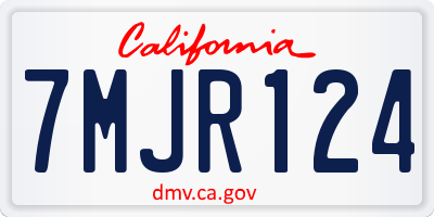 CA license plate 7MJR124