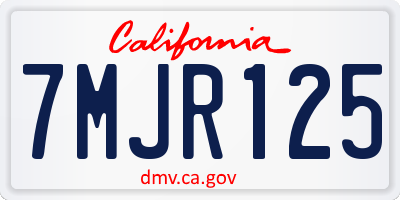 CA license plate 7MJR125