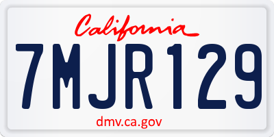 CA license plate 7MJR129