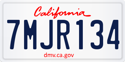CA license plate 7MJR134