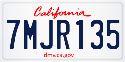 CA license plate 7MJR135