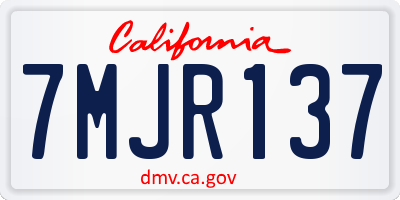 CA license plate 7MJR137