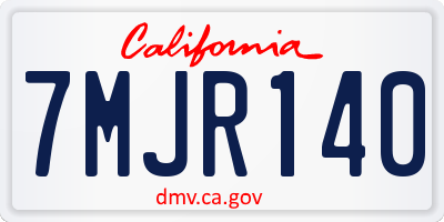 CA license plate 7MJR140