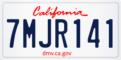 CA license plate 7MJR141