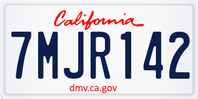 CA license plate 7MJR142