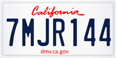 CA license plate 7MJR144