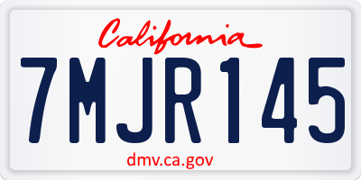 CA license plate 7MJR145