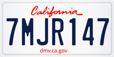 CA license plate 7MJR147
