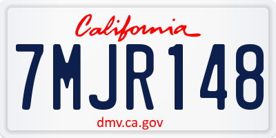 CA license plate 7MJR148