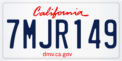 CA license plate 7MJR149