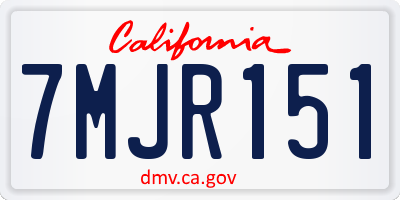 CA license plate 7MJR151
