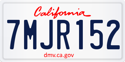 CA license plate 7MJR152