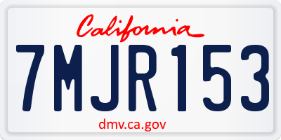 CA license plate 7MJR153
