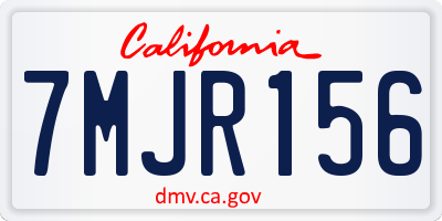 CA license plate 7MJR156