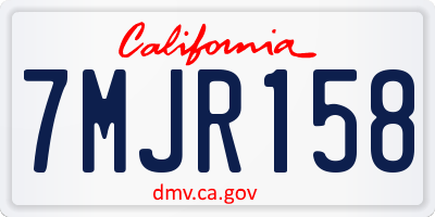 CA license plate 7MJR158