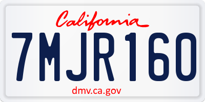 CA license plate 7MJR160