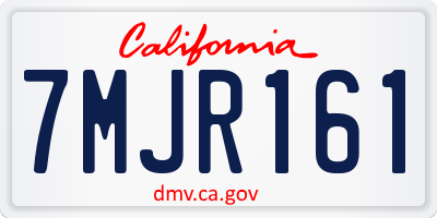 CA license plate 7MJR161