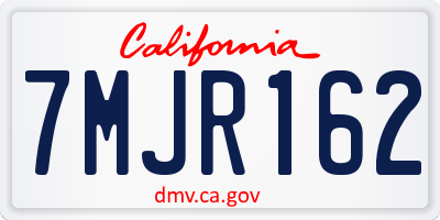 CA license plate 7MJR162