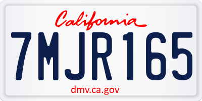 CA license plate 7MJR165