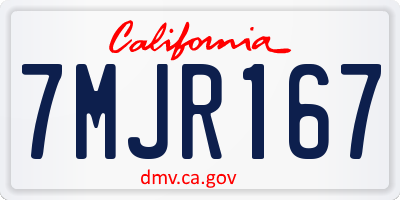 CA license plate 7MJR167