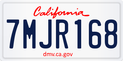 CA license plate 7MJR168