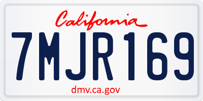 CA license plate 7MJR169