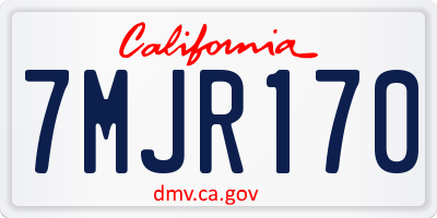 CA license plate 7MJR170