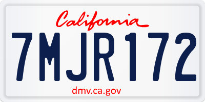 CA license plate 7MJR172