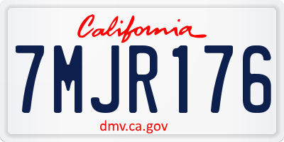 CA license plate 7MJR176