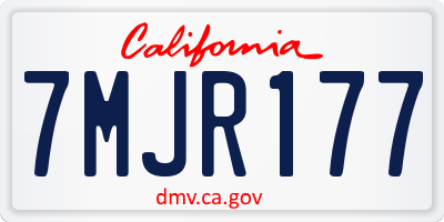 CA license plate 7MJR177