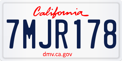 CA license plate 7MJR178