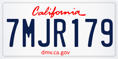 CA license plate 7MJR179
