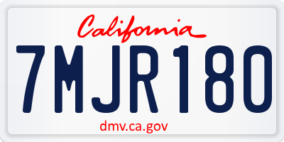 CA license plate 7MJR180