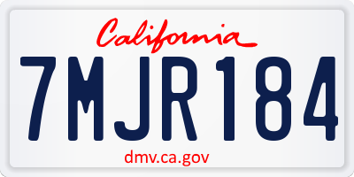 CA license plate 7MJR184