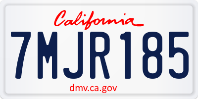 CA license plate 7MJR185