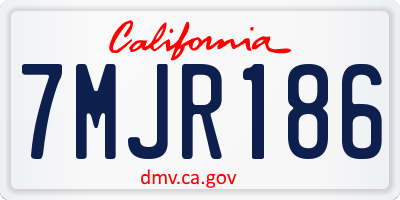 CA license plate 7MJR186