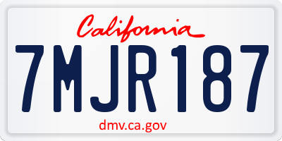 CA license plate 7MJR187