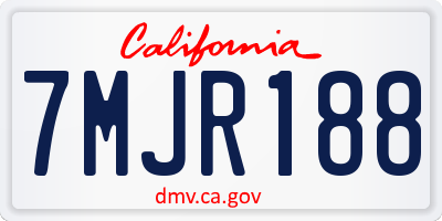 CA license plate 7MJR188