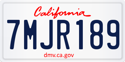 CA license plate 7MJR189